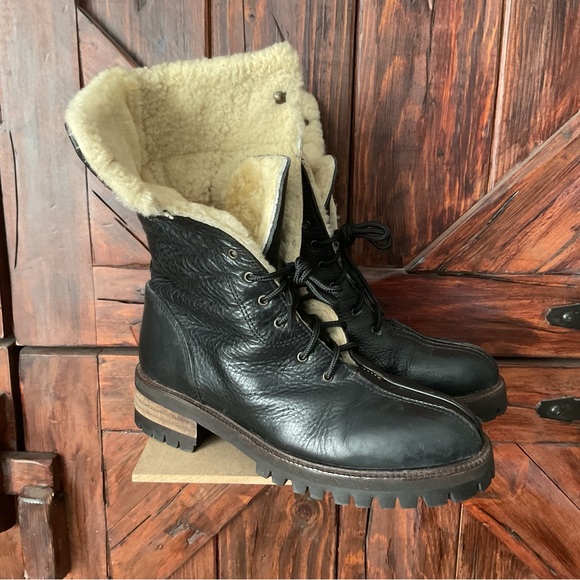 Coach Black Leather Shearling Booties Women’s - Picture 7 of 10